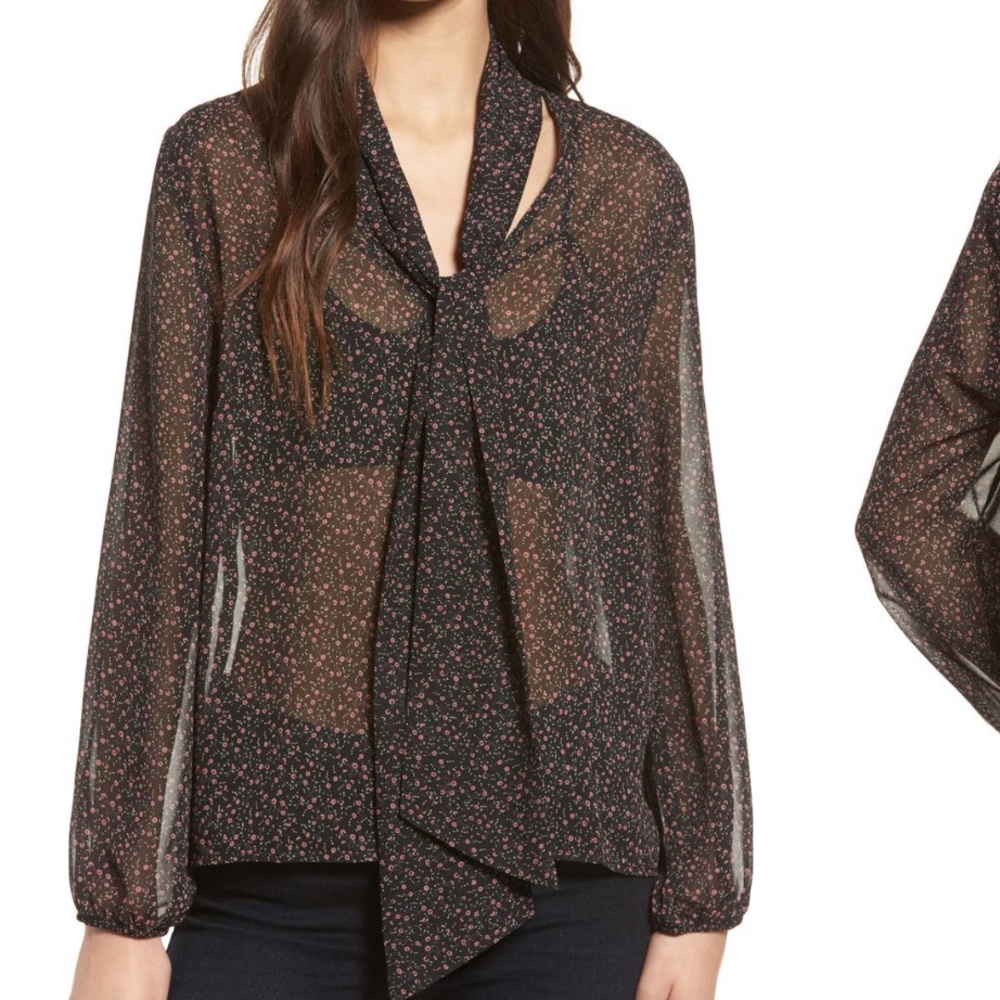 BP. Sheer floral blouse